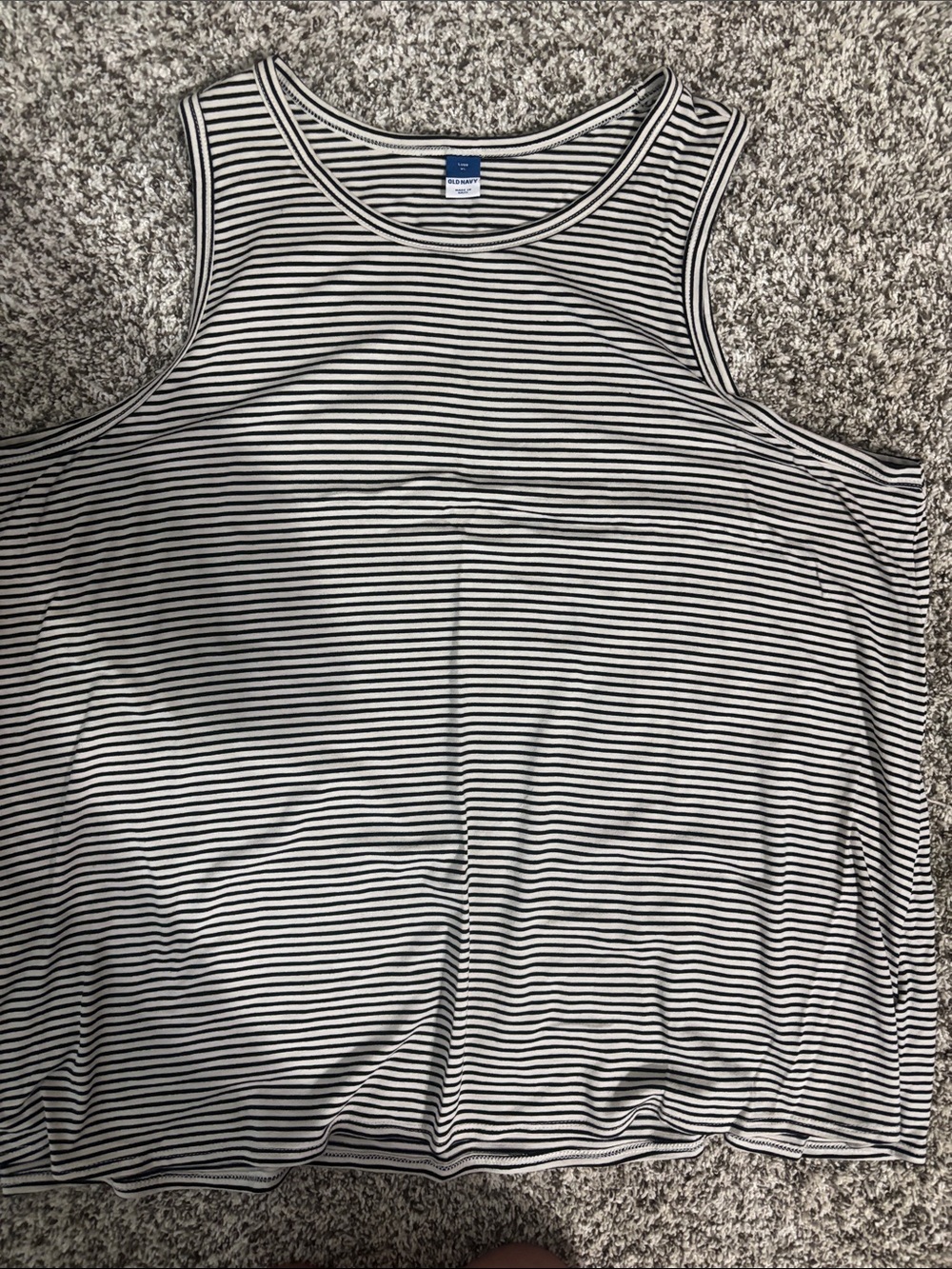 Old Navy Black & White Striped Tank Top